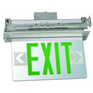 Morris Products 73415 Recessed Mount Edge Lit Exit Sign Double Sided Legend Green Led Aluminum Housing-1