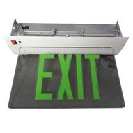 Morris Products 73416 Recessed Mount Edge Lit Exit Sign Double Sided Legend Green Led White Housing-1