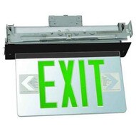 Morris Products 73417 Recessed Mount Edge Lit Exit Sign Double Sided Legend Green Led Black Housing-1