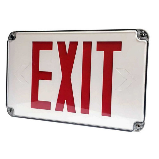 Morris Products 73454 Led Wet Location Exit Signs Red Legend Remote Capable-1