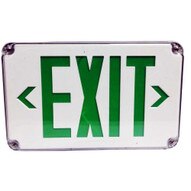 Morris Products 73455 Led Wet Location Exit Signs Green Legend Remote Capable-1