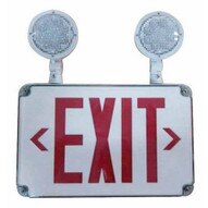 Morris Products 73458 Led Wet Location Combo Exit Signs & Emergency Light Red Legend Remote Capable-1