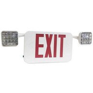 Morris Products 73462 Led Square Rotatable Head Combo Exit Emergency Light Red Led White Housing-1