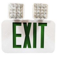 Morris Products 73472 Led Square Rotatable Head Combo Exit Emergency Light Self Diagnostic Green Led White Housing-1