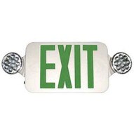 Morris Products 73538 Round Head Led Combo Exit Emergency Light High Output Remote Capable With Self Diagnostic Green Led White Housing-1