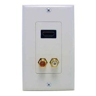 Morris Products 80450 Combination Hdmi Plate & Dual Rca Connector (r&w) Home Enterainment Wallplate-1