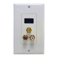Morris Products 80452 Combination Hdmi Plate & Three Rca Connectors (rwy) Home Enterainment Wallplate-1
