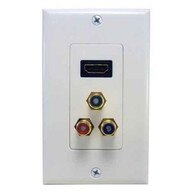 Morris Products 80454 Combination Hdmi Plate & Three Rca Connectors (rgb) Home Enterainment Wallplate-1