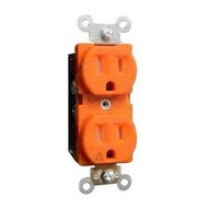 Morris Products 82449 Tamper Resistant Isolated Ground Duplex Receptacles 15a 125v Orange-1