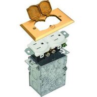 Morris Products 84000 Residential Floor Boxes Hinged Lid Brass-1