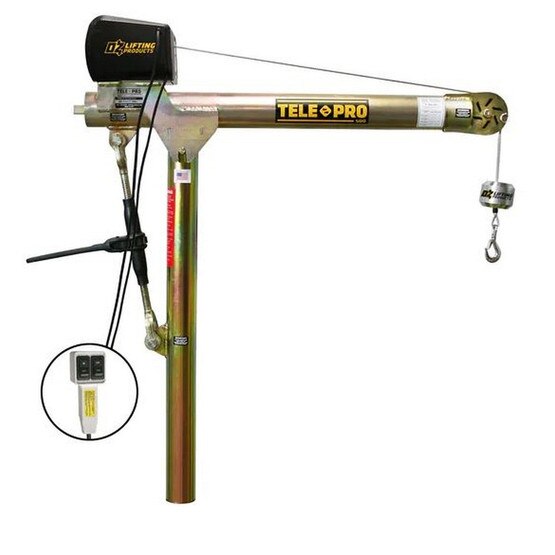 OZ Lifting OZTP500DAV-ACW 500 Lbs. Telescoping Davit (w/110 AC Electric Winch)