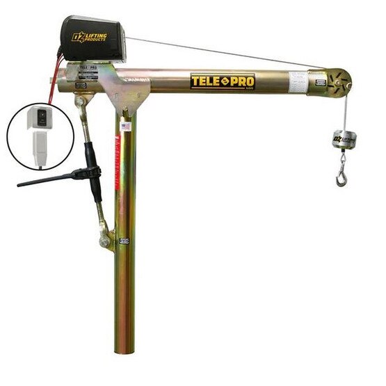 OZ Lifting OZTP500DAV-DCW 500 Lbs. Telescoping Davit (w/12V DC Electric Winch)