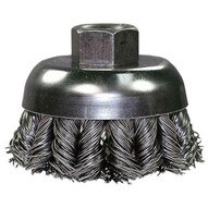 PFERD 82220 2-3/4 Knot Wire Cup Brush .020 CS Wire, 5/8-11 Thread (ext.)