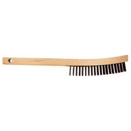 Pferd 85045 Curved Handle Scratch Brush - Economy 3x19 Rows Carbon Steel Wire (12 In A Box)-1