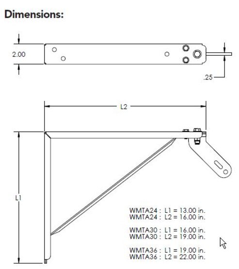 Schaefer Fan WMTA30-B Wall Mount 12 - 36 Powder Coated Black-4