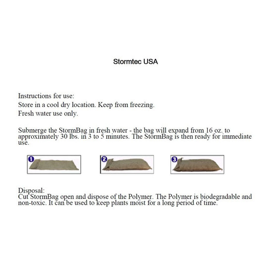 Stormtec 1545-50 Sandless Sandbag - 50 Pack (No Sand Required)-3