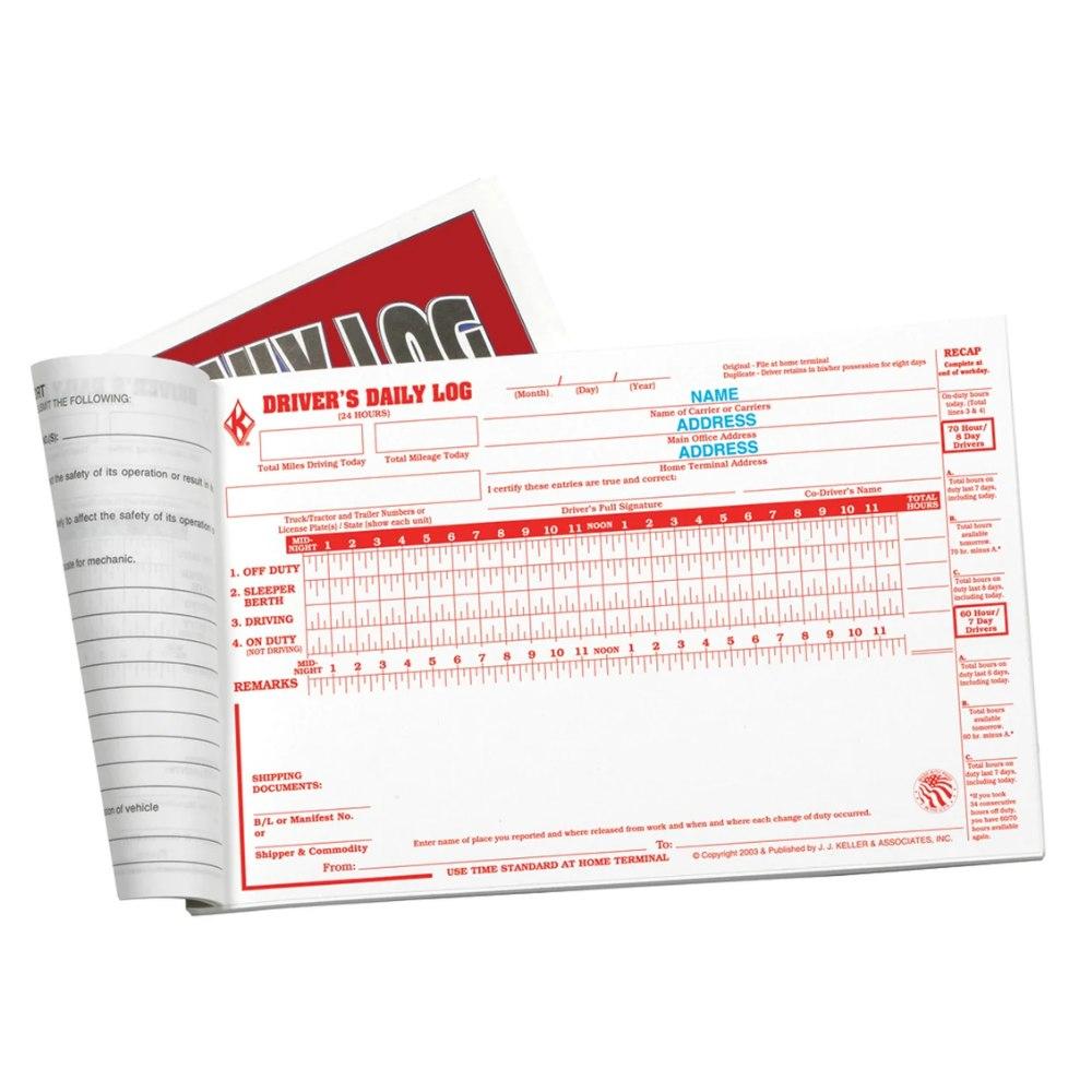 LOT OF 10 JJ KELLER 601L Driver's Daily Log Book W/ Vehicle Inspection Carbon 