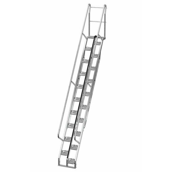 Vestil ATS-12-56-HDG Galvanized Alternate Tread Stair 56 Deg Step 12ft-1