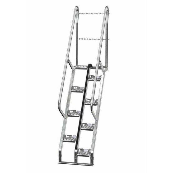 Vestil ATS-5-56-HDG Galvanized Alternate Tread Stair 56 Deg Step 5 Ft-1