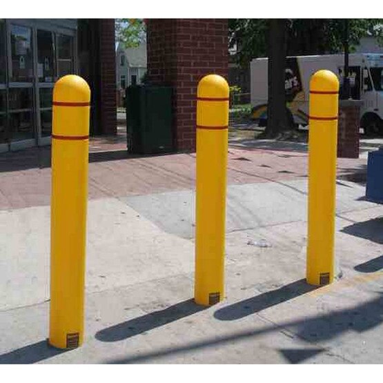 Vestil BPC-7L Plastic Bollard Post Cover Wred Tape 7-18 X 52 In-1