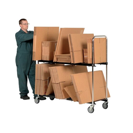 Vestil CTC-1856-B Portable Carton Cart - Two Tier-2