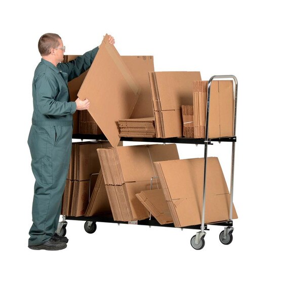 Vestil CTC-1856-B Portable Carton Cart - Two Tier-1