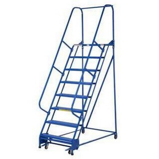 Vestil LAD-PW-26-11-G 11 Step Grip Strut Portable Warehouse Ladder Top Step 110-3