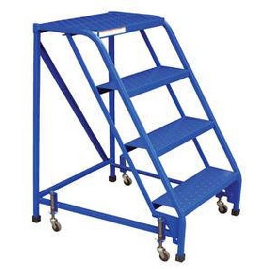 Vestil LAD-PW-32-3-P-NHR 3 Step Perforated Portable Warehouse Ladder Top Step 30-3