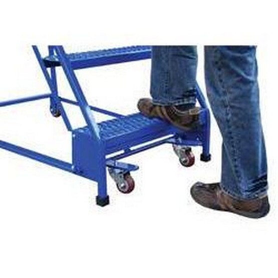 Vestil LAD-PW-32-3-P-NHR 3 Step Perforated Portable Warehouse Ladder Top Step 30-1
