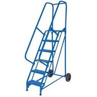 Vestil LAD-RAF-10-24-G-EZ 10 Step Grip Strut Roll A Fold Ladder Top Step 100-3