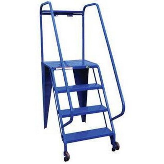 Vestil LAD-TRS-50-6-P 6 Step Perforated Tip N Roll Straddle Ladder Top Step 60-1