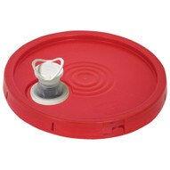 Vestil LID-54-PRST Plastic Pail Lid W Spout &amp; Tear Tab-1