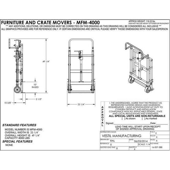 Large Hydraulic Furniture Movers 4000lb