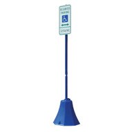 Vestil OSB-B Octagon Sign Base - Blue - Pole Included-2
