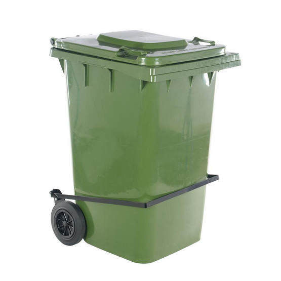 Vestil TH-95-GRN-FL Green Polyethylene Trash Can W lid Lifter-1