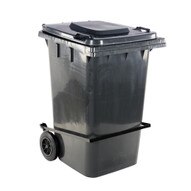 Vestil TH-95-GY-FL Grey Polyethylene Trash Can W lid Lifter-3