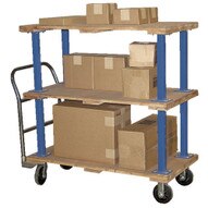 Vestil VHPT TD-3060 Platform Truck - Hardwood Triple Deck-1
