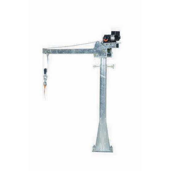 Vestil WTJ-20-3-AC-GAL Ac Powered Jib Crane 2k 3-5 Ft Boom Galv-1