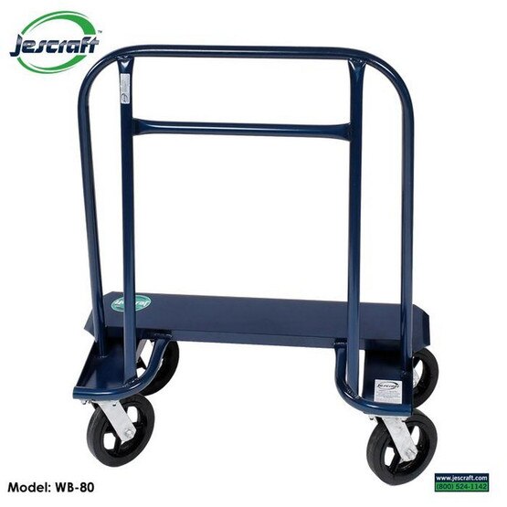 Jescraft WB-80MR-4S Drywall Cart - Residential Cart With 8 Mold On Rubber Casters (4 Swivel)-2