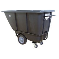 Wesco 272579 Black Tilt Cart Heavy Duty 12 Cubic Yard 1400 Pound Capacity-1