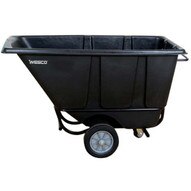 Wesco 272580 Black Tilt Cart Fork Lift Type 1 2 Cubic Yard 850 Pound Capacity-1