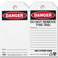 Zing 7013 Eco Safety Tag Danger Blank 5.75hx3w 10 Pack-1