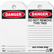 Zing 7013 Eco Safety Tag Danger Blank 5.75hx3w 10 Pack-1
