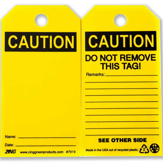 Zing 7019 Eco Safety Tag Caution Blank 5.75hx3w 10 Pack-2