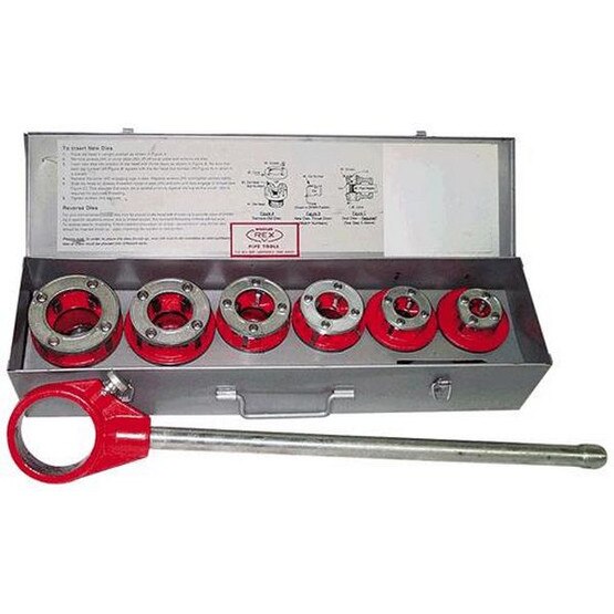 Rex Wheeler 4202 Manual Ratchet Threader Set with Complete with Tool Box for 1 2 � 1-1